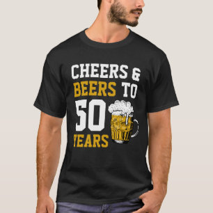 Cheers en bier tot 50 jaar 50 jaar t-shirt