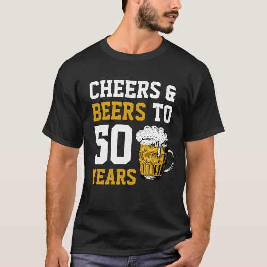 Cheers en bier tot 50 jaar 50 jaar t-shirt (Voorkant)