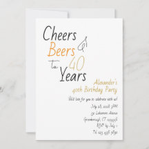 Cheers en bieren Minimal 40th Birthday Party