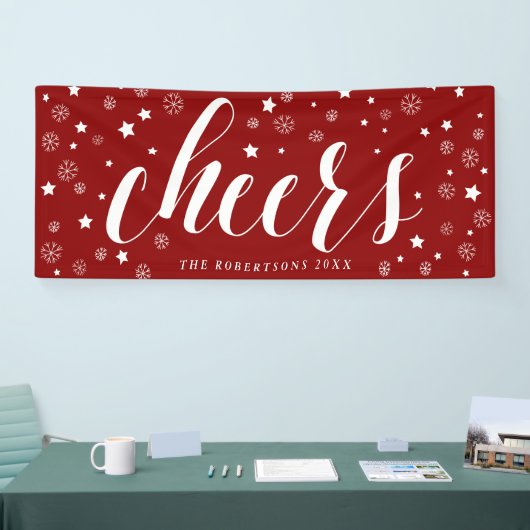 Cheers en Snowflakes | Red Holiday Banner (Beurs)
