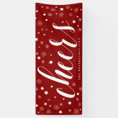 Cheers en Snowflakes | Red Holiday Banner (Verticaal)