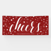 Cheers en Snowflakes | Red Holiday Banner (Horizontaal)
