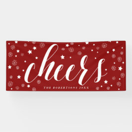 Cheers en Snowflakes | Red Holiday Banner