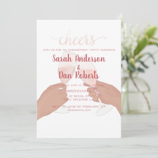 Cheers Engagement Party Kaart (Staand voorkant)