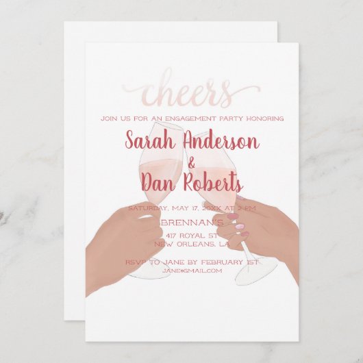 Cheers Engagement Party Kaart (Voorkant / Achterkant)