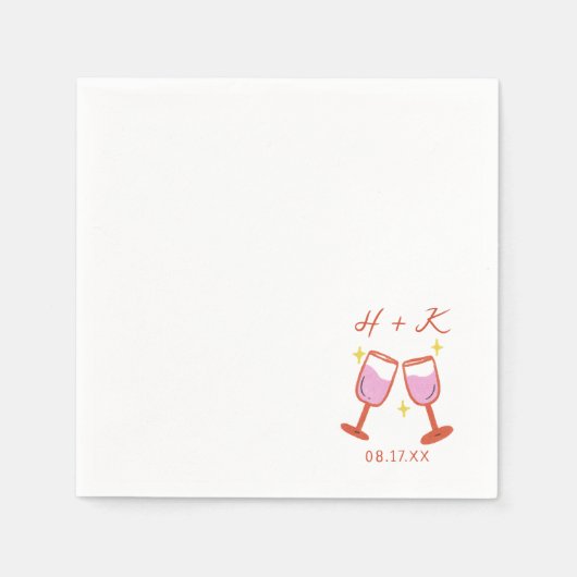 Cheers Engagement Party Wedding Cocktail Servet (Voorkant)