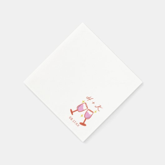 Cheers Engagement Party Wedding Cocktail Servet (Hoek)