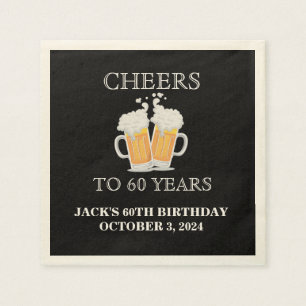 Cheers Enterprise 60e verjaardag Ecru Paper Napkin Servetten