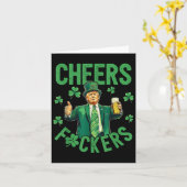 Cheers F.ckers St Patricks Day Funny Beer Drink Kaart (Gele Bloem)