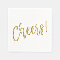 Cheers Faux Gold Foil en Witte servetten