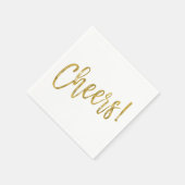 Cheers Faux Gold Foil en Witte servetten (Hoek)