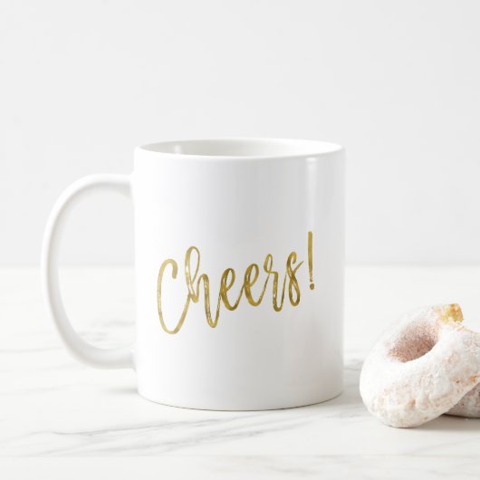 Cheers! Faux Gold Foil Koffiebeker Koffiemok (Met donut)