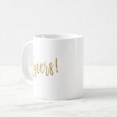 Cheers! Faux Gold Foil Koffiebeker Koffiemok (Voorkant links)