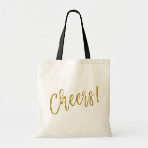 Cheers Faux Gold Foil Party Bag Tote Bag