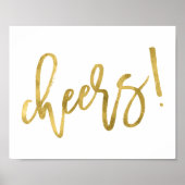 Cheers! | Faux Gold Foil Party Celebration Print (Voorkant)