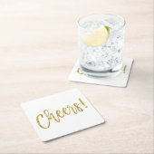 Cheers Faux Gold Folie en White Drink Coasters Kartonnen Onderzetters (Insitu)
