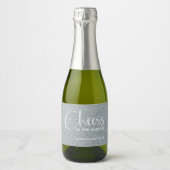 Cheers Faux Gold GLITTER-kerstmini Sparkling Wijnetiket (Voorkant)
