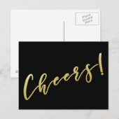 Cheers! | Faux Gold Script-Briefkaart Briefkaart (Voorkant / Achterkant)