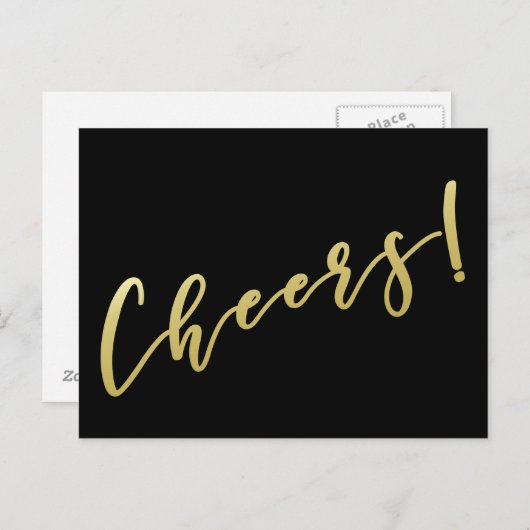 Cheers! | Faux Gold Script-Briefkaart Briefkaart (Voorkant / Achterkant)