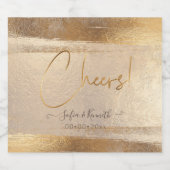 Cheers! Faux gouden Toon mousserende wijn Sparkling Wijnetiket (Enkel label)