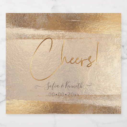 Cheers! Faux gouden Toon mousserende wijn Sparkling Wijnetiket (Enkel label)