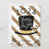 Cheers | Feestelijke gouden streep Gelukkig Nieuwj Feestdagenkaart (Voorkant)