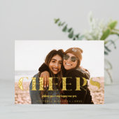 Cheers Filigree Photo Folie Feestdagenkaart (Staand Voorkant)