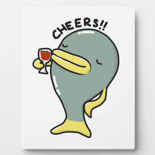 Cheers Fish Tabletop Plaque met Easel Fotoplaat (Voorkant)