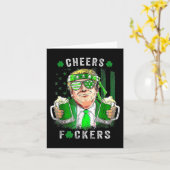 Cheers Forers St Patricks Day Bier Drink Grappig Kaart (Gele Bloem)