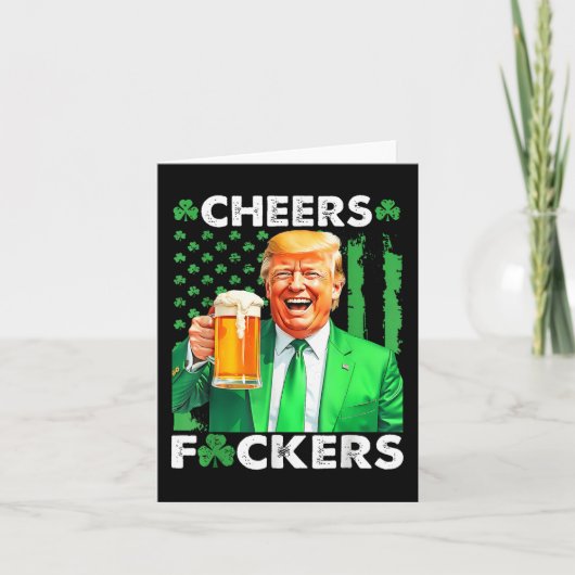 Cheers Forers St Patricks Day Grappig Bier Drink Kaart (Voorkant)