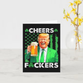 Cheers Forers St Patricks Day Grappig Bier Drink Kaart (Gele Bloem)