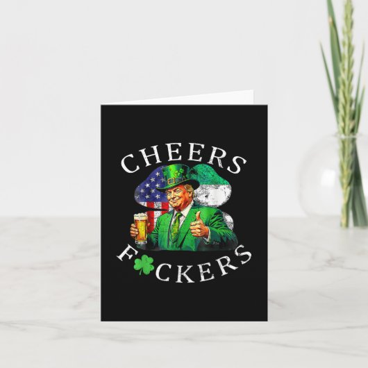 Cheers Forers St Patricks Day Grappig Bier Drink Kaart (Voorkant)