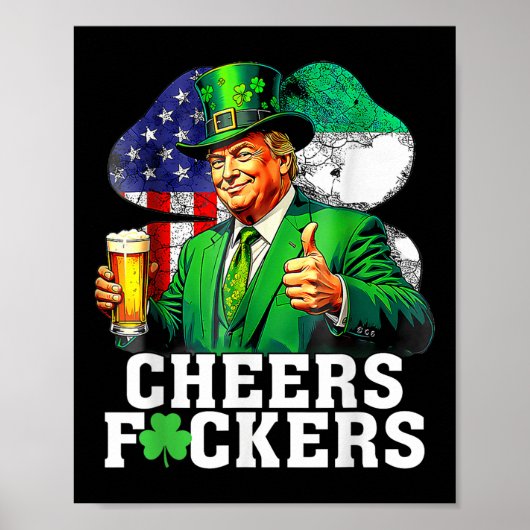 Cheers Forers St Patricks Day Grappig Bier Drink Poster (Voorkant)