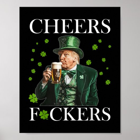 Cheers Forers St Patricks Day Grappig Bier Drink Poster (Voorkant)
