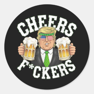 Cheers Forers St Patricks Day Grappig Bier Drink Ronde Sticker