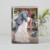 Cheers! Foto van het eerste jaar van het huwelijk Folie Feestdagenkaart (Staand Voorkant)