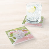 Cheers-Fresh Spring Flower editable bruiloft Glazen Onderzetter (Schuin)