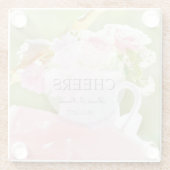 Cheers-Fresh Spring Flower editable bruiloft Glazen Onderzetter (Achterkant)