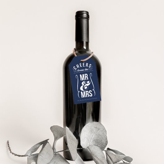 Cheers from the Mr & Mrs Wedding Wine Liquor Favor Cadeaulabel