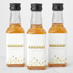Cheers   Fun Christmas White & Gold Mini Likeurfles Etiket