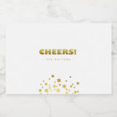 Cheers | Fun Christmas White & Gold Mini Likeurfles Etiket (Enkel label)