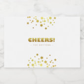 Cheers | Fun Christmas White & Gold Stars Mini Likeurfles Etiket (Enkel label)