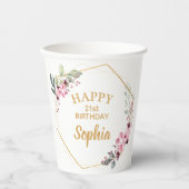 Cheers! Gelukkige 21e verjaardag Party Papieren be Papieren Bekers (Voorkant)