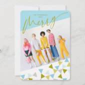 Cheers Geo Triangles Modern Fun Holiday Feestdagenkaart (Voorkant)