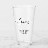 Cheers | Gepersonaliseerde Bruid Bruidegom Naam Hu Glas (Voorkant)