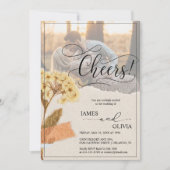 Cheers! Gepersonaliseerde foto rustieke bruiloft Kaart (Voorkant)