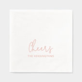 Cheers Gepersonaliseerde Naam Modern Script Weddin Folie Servetten (Voorkant)