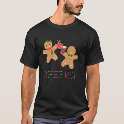 Cheers Gingerbread Man and Woman Hot Chocolate Cof T-shirt (Voorkant)