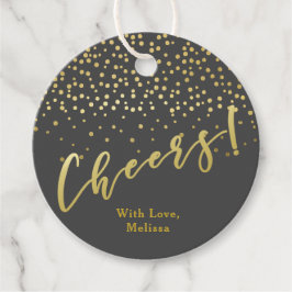 Cheers! | Glamoureuze Gouden Sparkles Bedankjes Labels