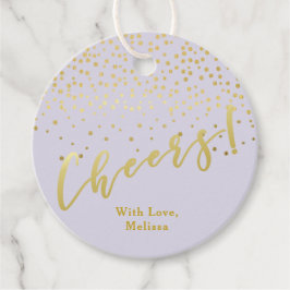 Cheers! | Glamoureuze Gouden Sparkles Lavendel Bedankjes Labels